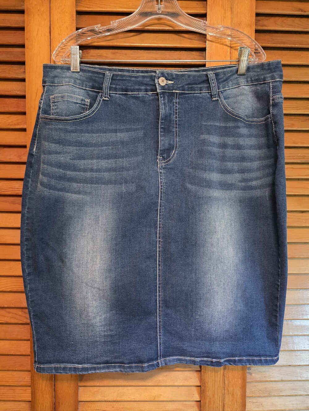 EUC Jack David Women's 3X Stretch Denim Midi Pencil Skirt